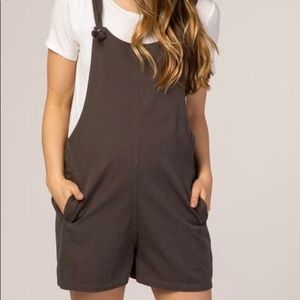 Charcoal maternity short overalls